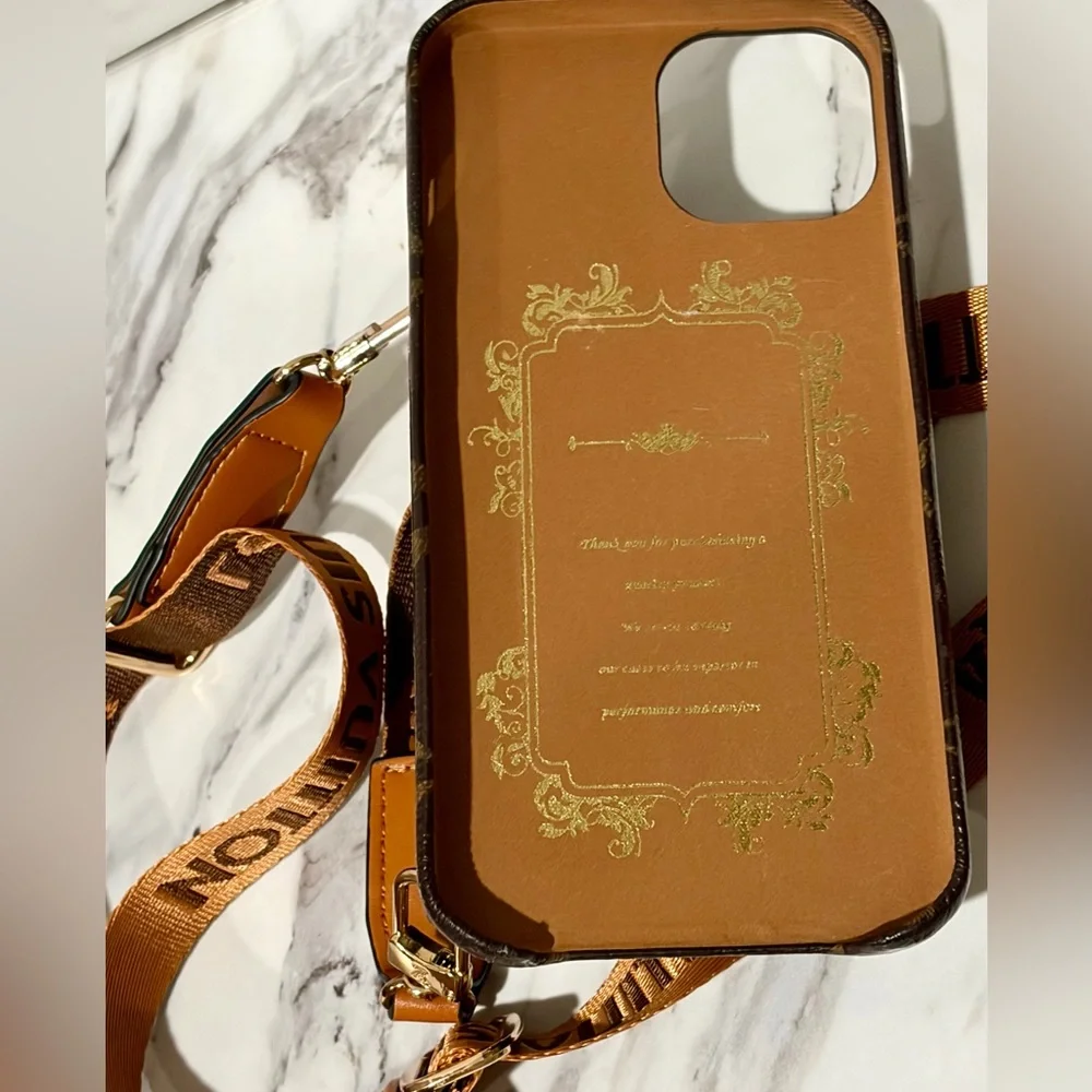 Luxury Designer Inspired Phone Case with Strap for iPhone 13 - Picture 4 of 6